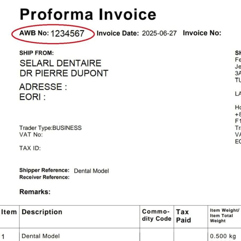 Example invoice